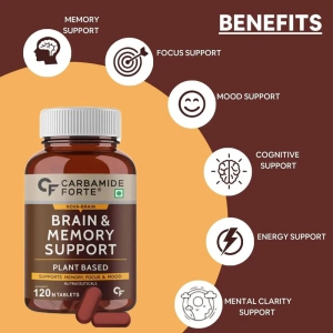 Ayurhill CF Brain Support Supplement with Brahmi, Bacopa Monnieri, Ginkgo Biloba, Ashwagandha & Shankhpushpi -120 Veg Tablets