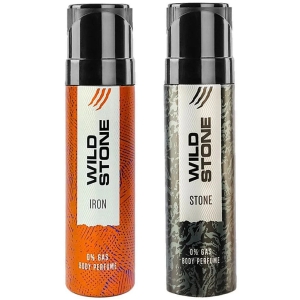 Wild Stone Iron and Stone Perfume Body Spray - For Men (240 ml, Pack of 2)