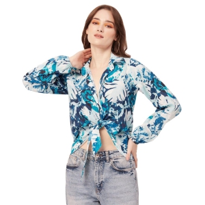 moomaya-printed-full-sleeve-knot-cropped-shirt-cotton-summer-top-for-women