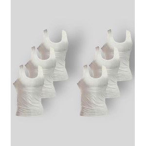 Rupa - White Cotton Mens Vest ( Pack of 6 ) - 100