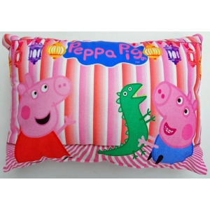 Kids Pillow | Cartoon | Pig Dinosaur Pink, 18x12