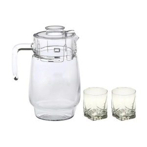 Somil Jug & Glass Set- A19 Glass Jug and Glass Combo 1750 mL - Transparent