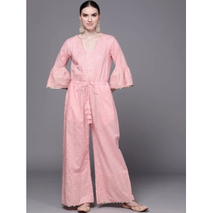 Women Pink Printed Basic Jumpsuit