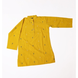 Turmeric and Grey Butti Kurta-6-8 years