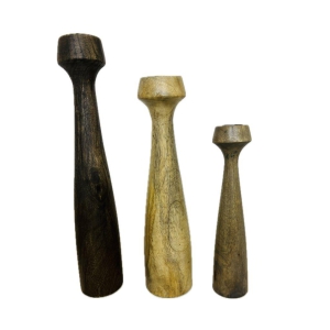 Wooden Candle holder set of 3 pieces