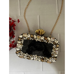 Black Resin Octagon Clutch