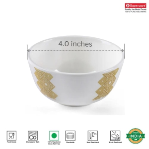 SUPERWARE, Bowl Set - GOLDDEKO (4.0 Inches) | 6 Nos.-4.0 inches | Veg Bowl