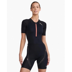 2XU Women Aero Sleeved Trisuit-XS / Black/White