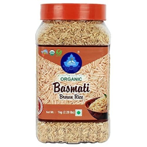 Nimbark Organic Brown Basmati Rice 1 KG | Helps in Weight Management| Rich in Essential Nutrients, High Fibre Goodness and Zero Cholesterol Wellness | Gluten Free and No Additives