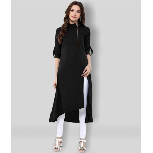 janasya-black-crepe-womens-front-slit-kurti-pack-of-1-xs