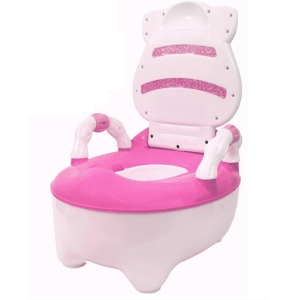 Mommers Potty Training Toilet Seat Lightweight Portable Potty Great for Travel - Seat to Encourage Practice for Toddler Baby Children Infants - Pink