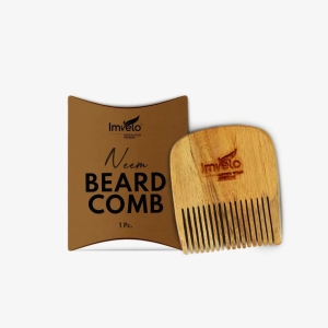 Imvelo Wooden Neem Comb | Skin Friendly | Static-Resistant | Easy Grip | For Gifting & Personal Use-Beard Comb