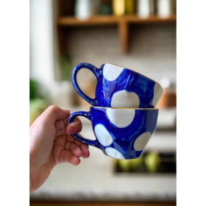 Blue & Gold Polka Mug