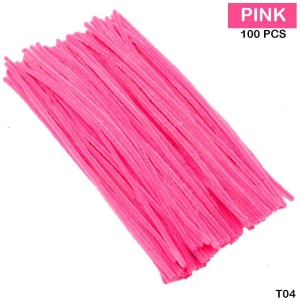 Pipe Cleaner glitter 100Pc Pink (T04)