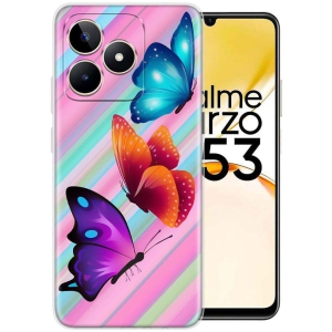 Fashionury Multicolor Printed Back Cover Silicon Compatible For Realme Narzo N53 ( Pack of 1 )