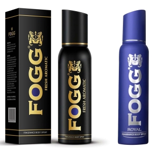 Fogg Black Series Fresh Aromatic, Perfume Body Spray For Men, Long Lasting & No Gas Deodorant, 120Ml