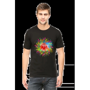 Holi Harmony: Vibrant Wishes of Joy-Black / XXL