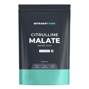 Nutrabay Pure 100% Citrulline Malate Powder - Boosts Nitric Oxide, Pre Workout supplement for Men & Women - 250g Unflavoured