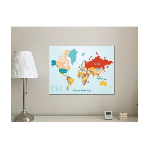 Photojaanic World Map - Laminated Both Sides 12x16in Non-Tearable & Waterproof | Printed on thick paper with a gloss finish