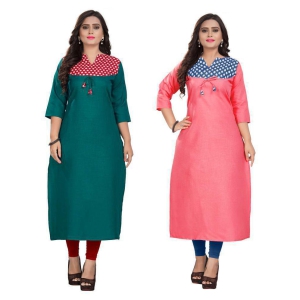 Rangrasiya Multicolor Cotton Straight Kurti - XXL