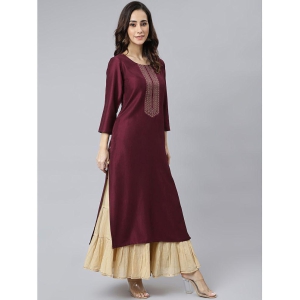 janasya-wine-silk-blend-womens-straight-kurti-pack-of-1-none