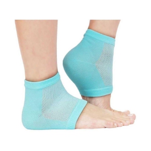 Silicone Gel Pad Socks Heel Support 1 Pair In Blue - None