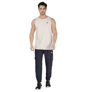 MENS CARGO TRACK PANT WITH 2 SIDE PKT. & 2 FLAP BUTTON PKT-NAVY / L