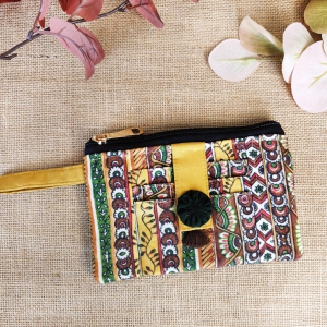 Front Card Wallet- Kalamkari Border