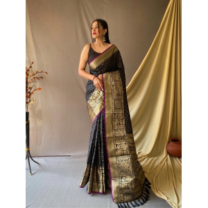 Embellished Black Color Jacquard Saree