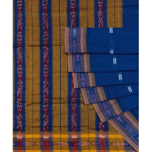 Blue Sambalpuri Handwoven Single Ikat Cotton Saree