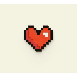 Pixelated Heart Pin-1x1.25 in