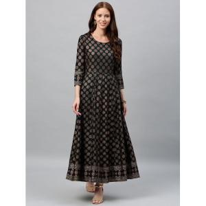 KIPEK - Black Rayon Women's Anarkali Kurti ( Pack of 1 ) - None