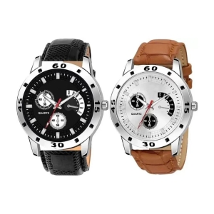 acnos Multicolor Leather Analog Mens Watch