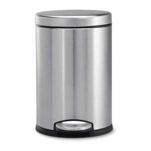 Mumma's LIFE Stainless Steel Plain Pedal Bin with Plastic Bucket And Lid | Garbage Bin Trash Can, Round Shape Dustbin For Home, Bathroom, Kitchen, Room, Office (Pedal Bin 8 * 13inch 7LTR)