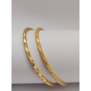 Anti Tarnish Matt Finish Gold Plated Bangles-2.8