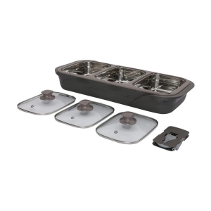 Jaypee Plus Dark Grey Steel Serve Casserole ( Set of 1 , 1000 mL ) - Dark Grey