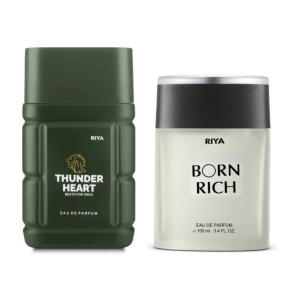 Riya Thunder Heart & Born Rich Eau De Parfum (EDP) For Men 200 ( Pack of 2 )