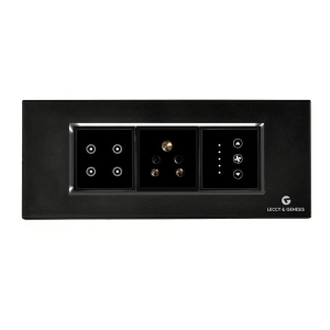 L&G 6 Modular Smart Switch Board| WiFi Smart Touch Switch | German Technology meets Indian Standards (Size: 6M- 220 x 90 x 45 mm)-Black / 10Amp / Plastic