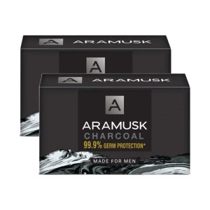 Aramusk Charcoal Soap For Men 125gm Pack Of 2