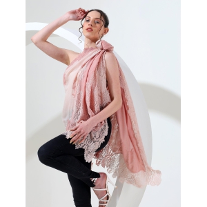 Pink Ombre Shawl with Lace, ideal lace shawl