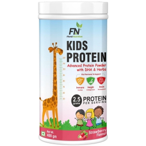 Floral Nutrition Kids Protein with DHA,Vitamin-D for Growth,Immunity Nutrition Drink 400 gm Strawberry