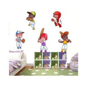 Asmi Collection Kids Playing Cricket Sports Sticker ( 200 x 200 cms )