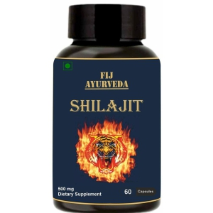 FIJ AYURVEDA Shilajit Capsule Supports Energy & Power - 500mg 60 Capsules (Pack of 1)