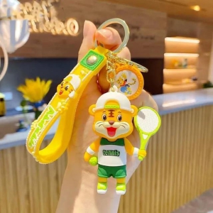 Sporty Tiger Keychain - Tennis - Single Piece