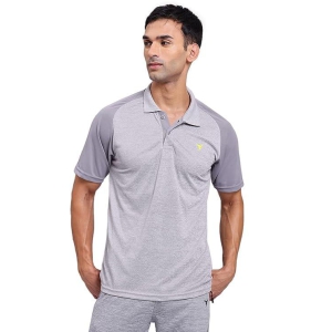 TECHNOSPORT Men's Solid Slim Fit T-Shirt  LIGHT GRAY