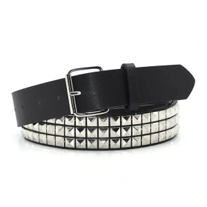 Rivet Studded Belt-Coffee C / 110cm