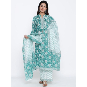 KIPEK - Green Anarkali Cotton Womens Stitched Salwar Suit ( Pack of 1 ) - None
