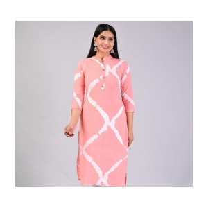 MAUKA Rayon Printed Straight Womens Kurti - Pink ( Pack of 1 ) - None