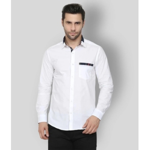 Springberry - White Cotton Slim Fit Mens Casual Shirt ( Pack of 1 ) - None