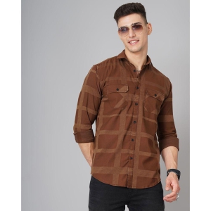 Paul Street - Brown 100% Cotton Slim Fit Men's Casual Shirt ( Pack of 1 ) - None